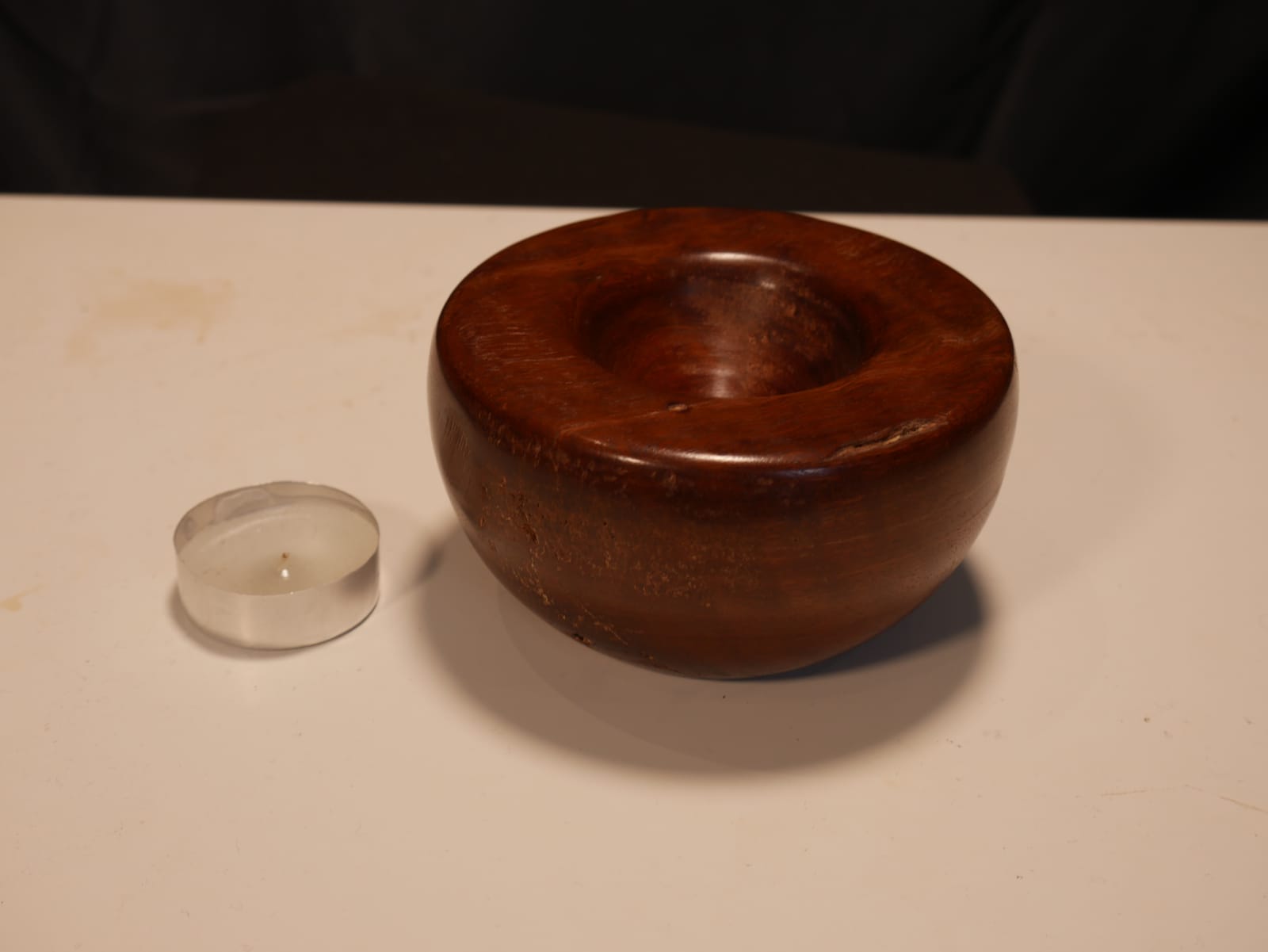 Redgum tea light holder (sold)